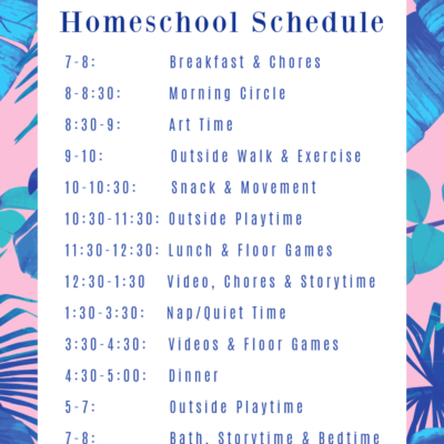 Hunker Down and Homeschool Schedule